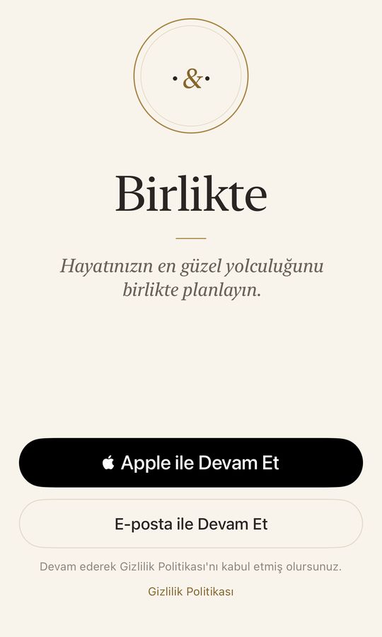 Birlikte giriş ekranı